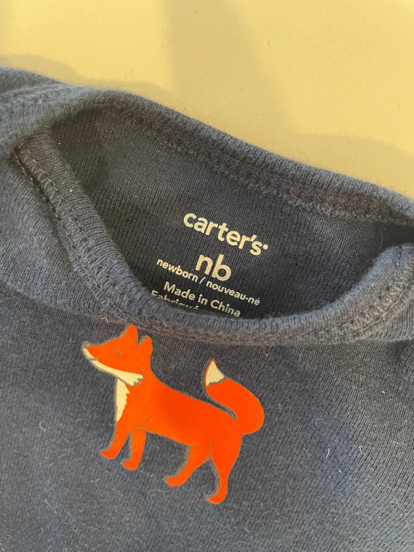 Carters NB fox diaper shirt