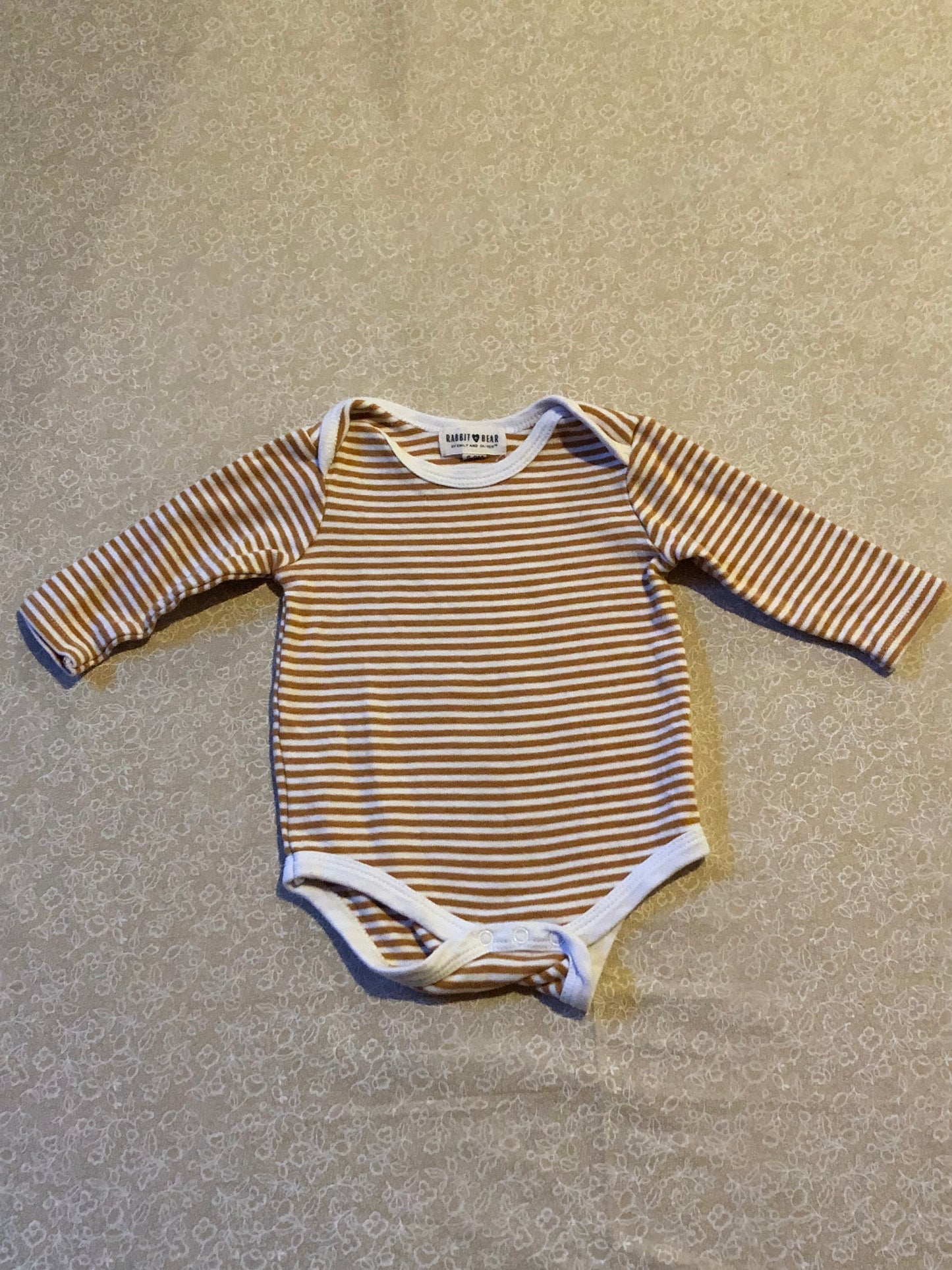 6-9-months-long-sleeve-diaper-shirt-rabbit-bear-yellow-white-stripes