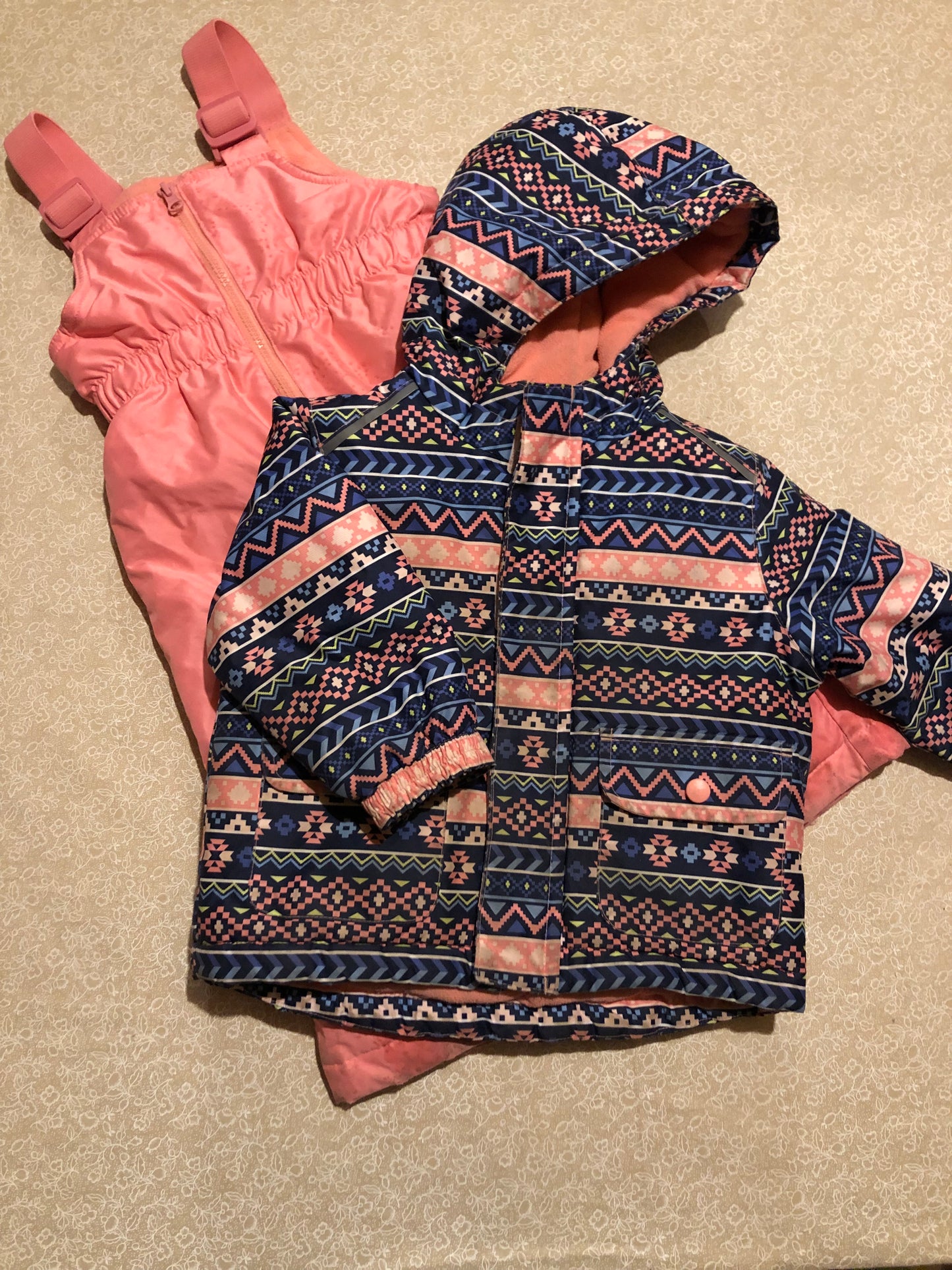 12-18months-outerwear-george-pink-pattern-2-piece-snowsuit